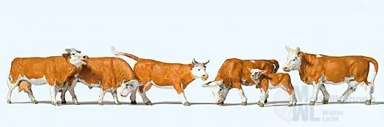 Preiser 10146 - Kühe, braun gefleckt H0 1:87