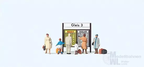Preiser 79145 - Reisende vor Fahrplantafel N 1:160