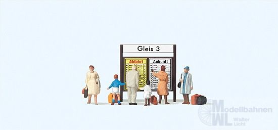 Preiser 79145 - Reisende vor Fahrplantafel N 1:160