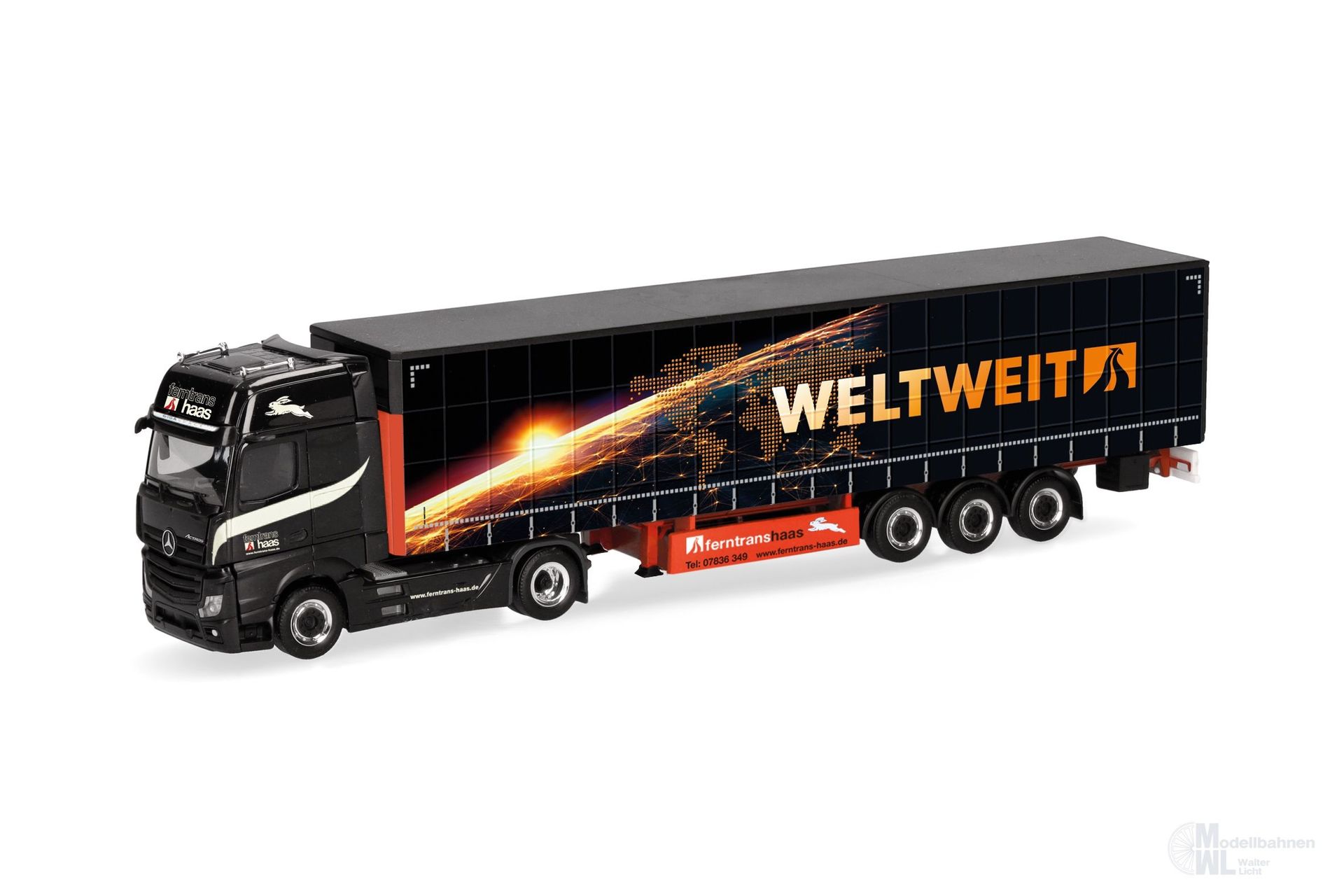 Herpa 320023 - Mercedes-Benz Actros 18 L Gardinenplanen-Sattelzug Haas H0 1:87 Herpa 320023 - Mercedes-Benz Actros 18 L Gardinenplanen-Sattelzug Haas H0 1:87