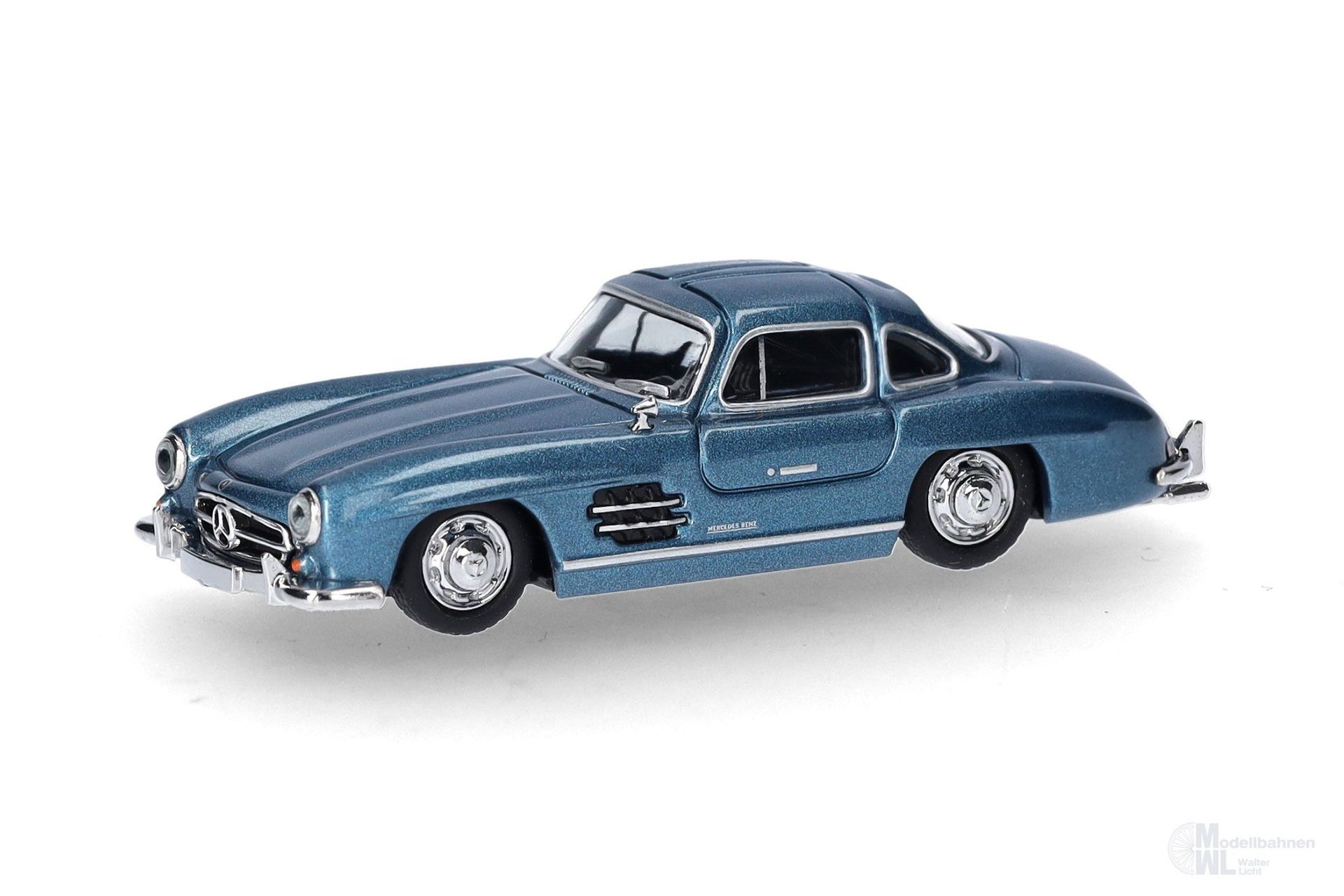 Herpa 430975-002 - Mercedes-Benz 300 SL Flügeltürer hellblaumetallic H0 1:87