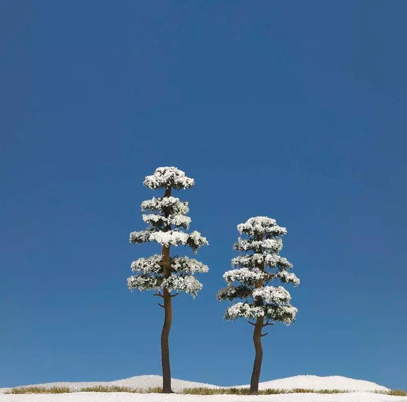 Busch 6155 - 2 Schnee-Kiefern 130/160 mm H0 1:87