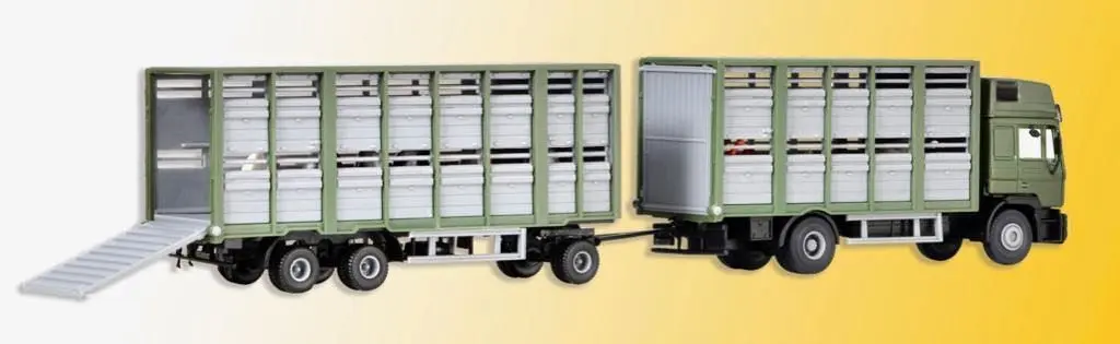 Kibri 12248 - Viehtransporter mit Anhänger und 12 Kühen H0 1:87