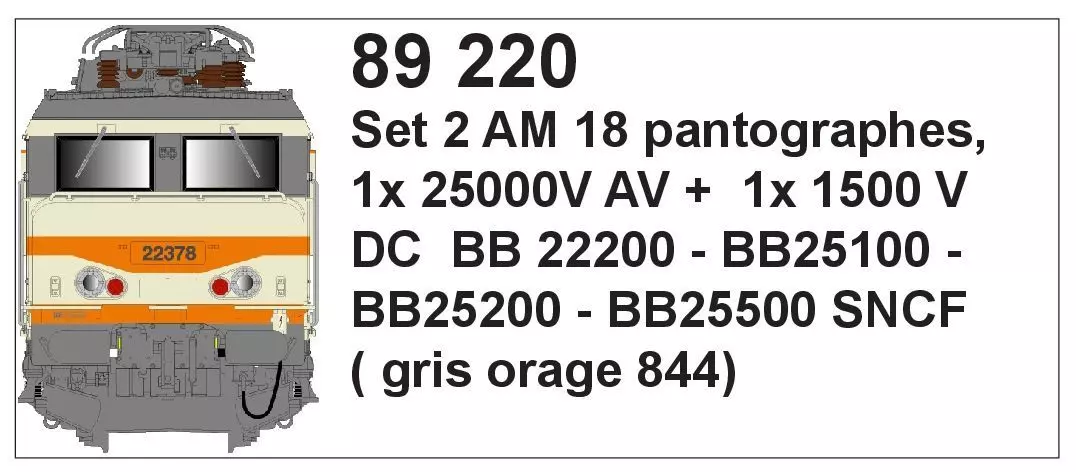 LS Models 89220 - 2er Set Pantographen (AV+AM18) für BB 25200/25500 H0 1:87