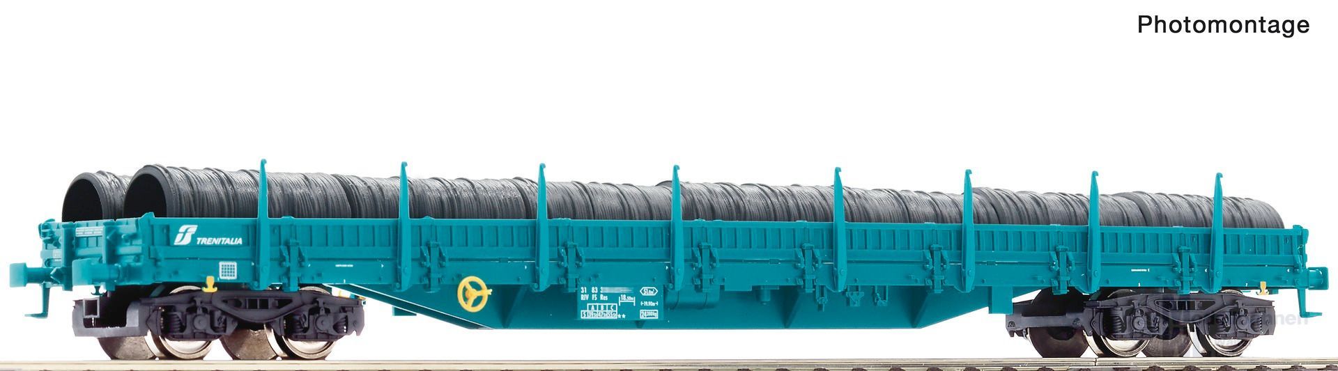 Roco 6600185 - Rungenwagen FS Ep.V/VI beladen mit Drahtrollen H0/GL