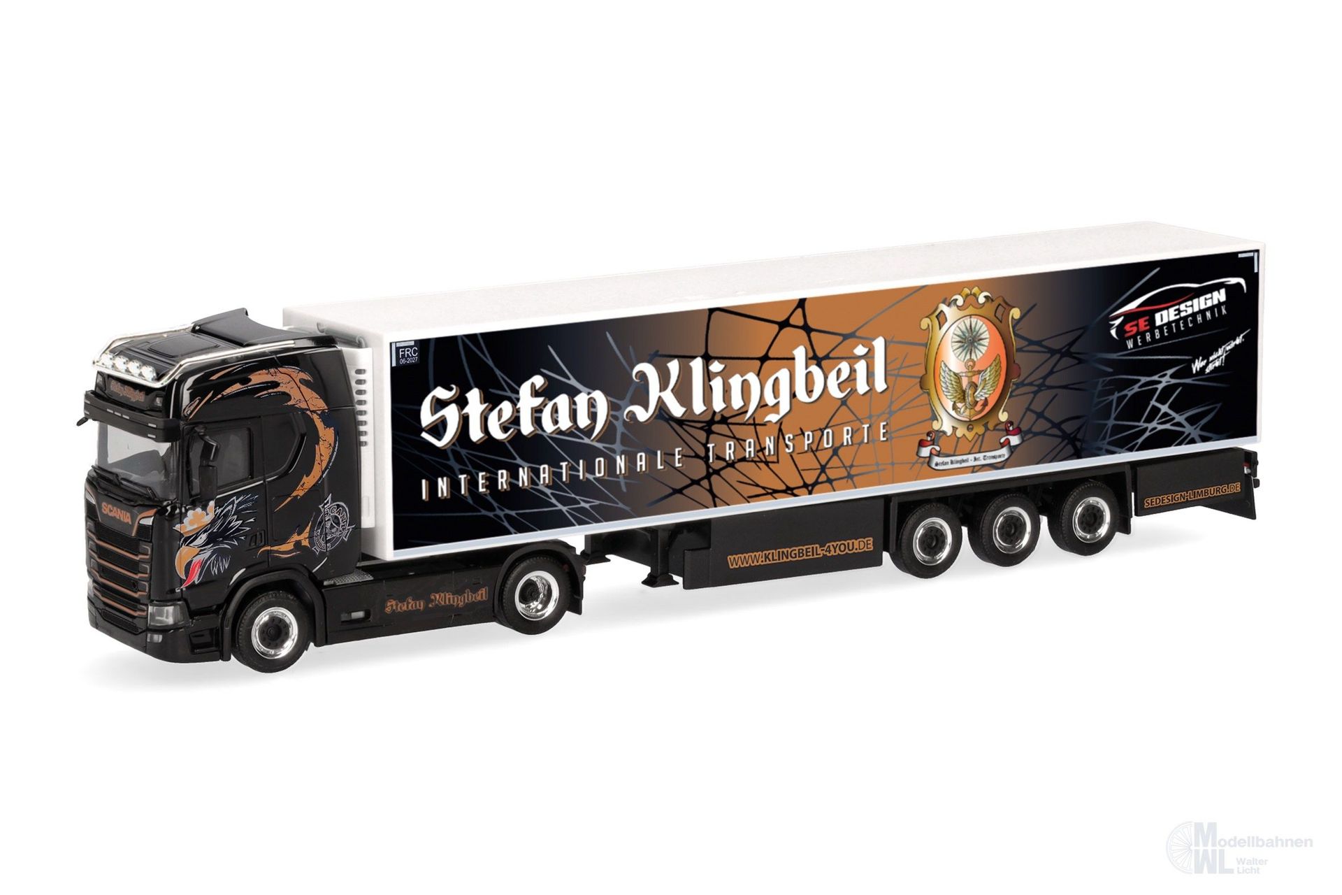 Herpa 321013 - Scania CS 20 HD Kühlkoffer-Sattelzug Klingbeil H0 1:87