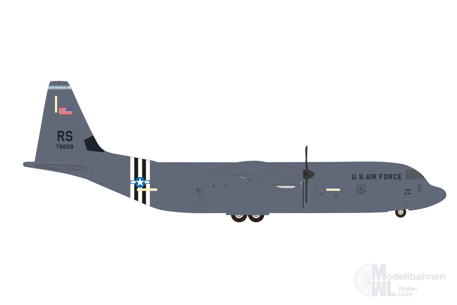 Herpa 537452 - Super Hercules C-130J-30 USAF 68th AW D-Day 1:500