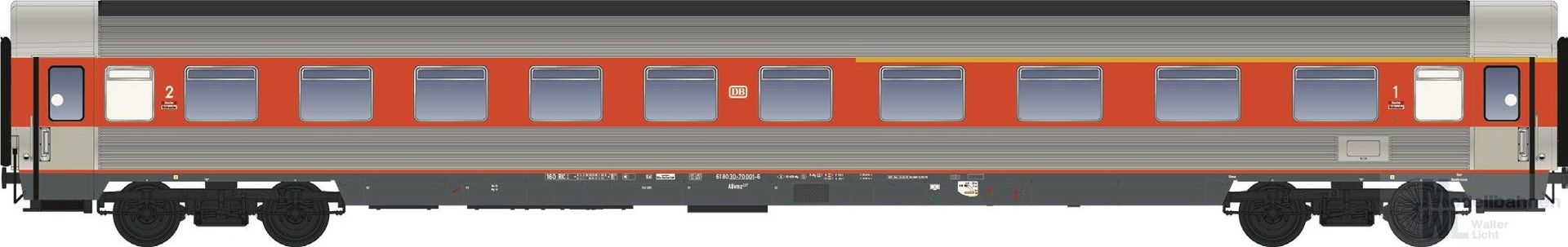 LS Models 46011-1AC - Personenwagen LHB Prototyp Ep.IV ABwümz 227 orange H0/WS