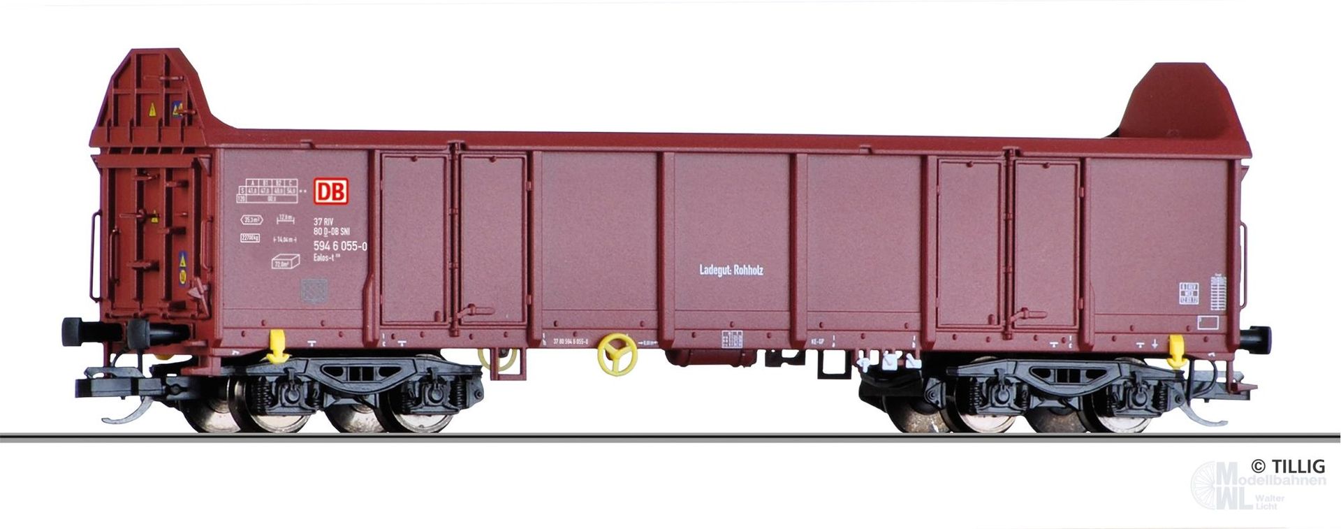 Tillig 18233 - Güterwagen offen DB Ep.VI Ealos-t 058 TT 1:120