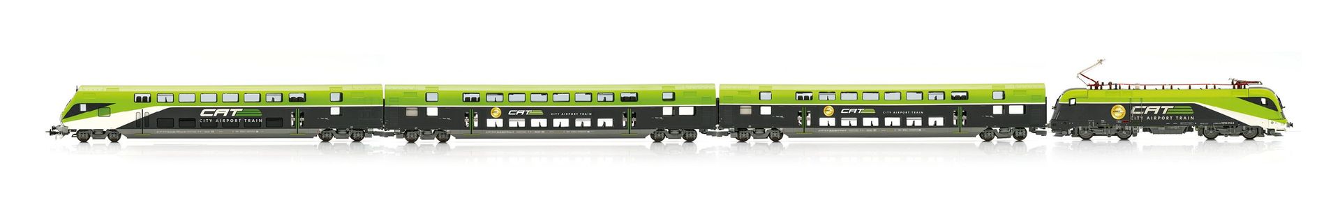 Jägerndorfer Modellbahn 70410 - Zugset CAT mit E-Lok BR 1016 und 3 Wagen ÖBB/CAT Ep.VI H0/GL