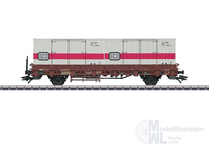 Märklin 48697 - MÄRKLIN - Rungenwagen DB Ep.IV bel. mit 2 Containern H0/WS