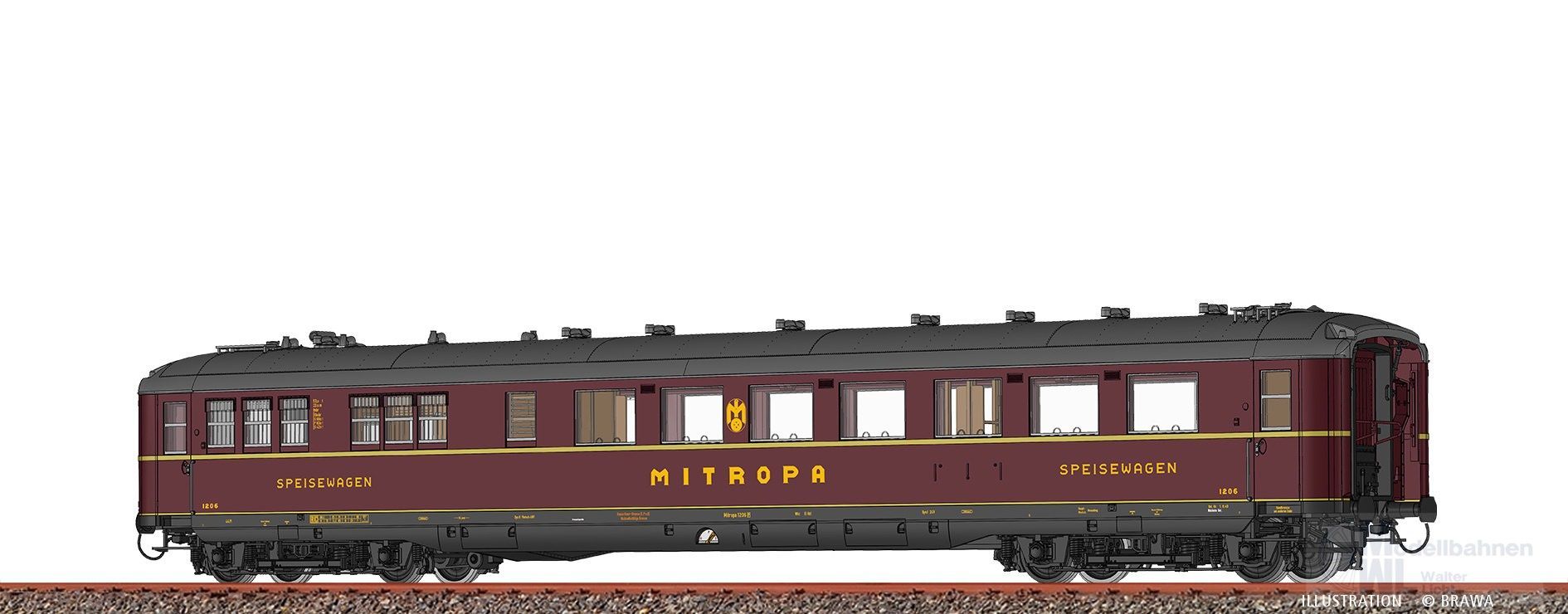 Brawa 51032 - Speisewagen MITROPA Ep.II Hnbr H0/GL