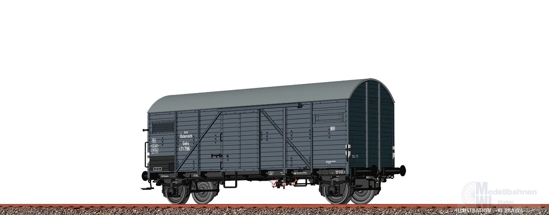 Brawa 50735 - Güterwagen ged. BBÖ Ep.III Gmhs H0/GL