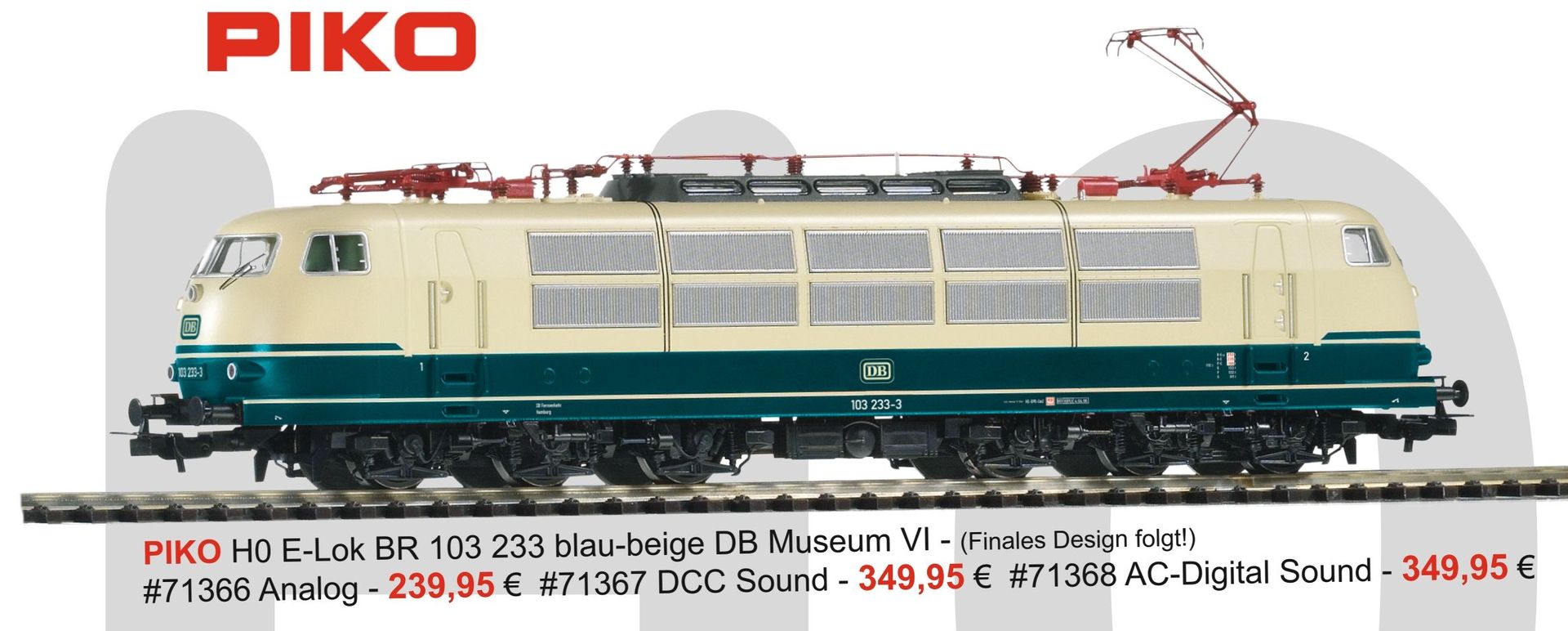 Piko 71367 - E-Lok BR 103 DB Ep.VI Museumslok beige/blau H0/GL Sound