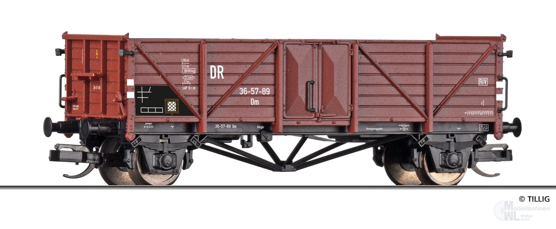 Tillig 95581 - Güterwagen offen DR Ep.III Om TT 1:120