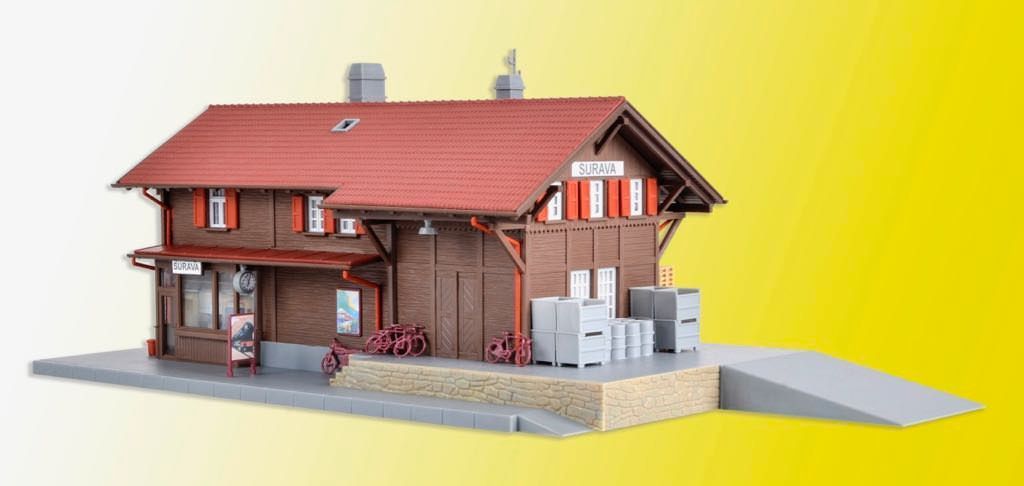 Kibri 39519 - Bahnhof Surava inkl. Hausbeleuchtungs-Startset H0 1:87