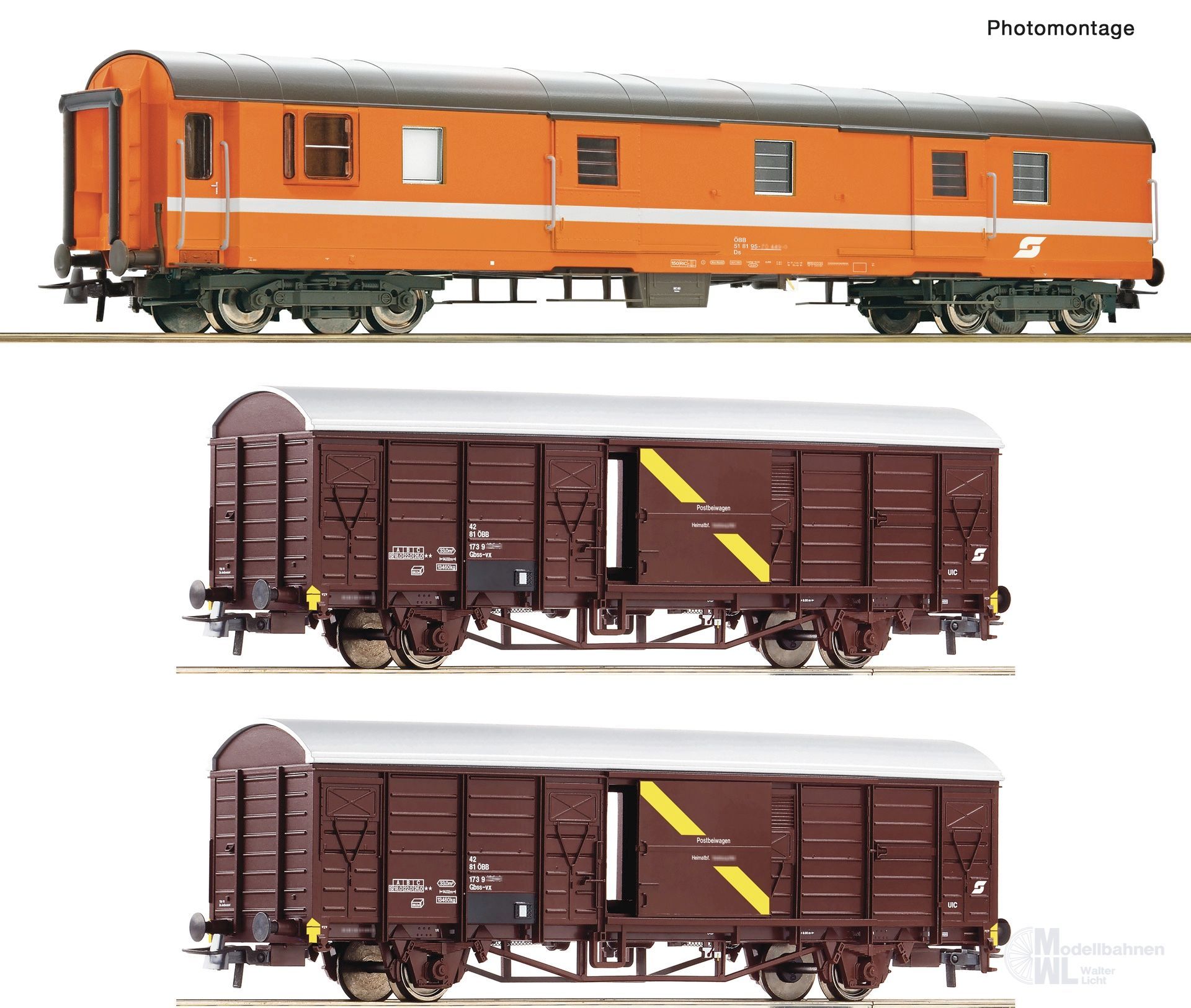Roco 6600294 - Postwagen Set ÖBB Ep.IV/V 3.tlg. H0/GL