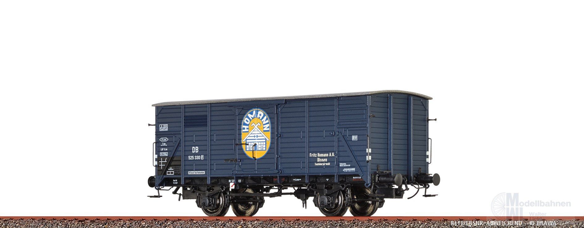 Brawa 50961 - Güterwagen ged. DB Ep.III Fritz Homann G10 H0/GL