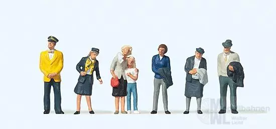 Preiser 10382 - Reisende, Steward H0 1:87