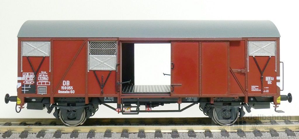 Exact Train 21002 - Güterwagen gedeckt DB Ep.III Gmmehs 60 H0/GL Exact Train 21002 - Güterwagen gedeckt DB Ep.III Gmmehs 60 H0/GL