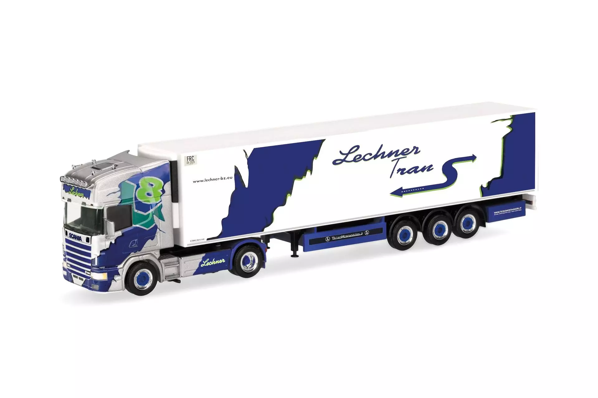 Herpa 321297 - Scania 164 TL Kühlkoffer-Sattelzug Lechner Trans (I) H0 1:87