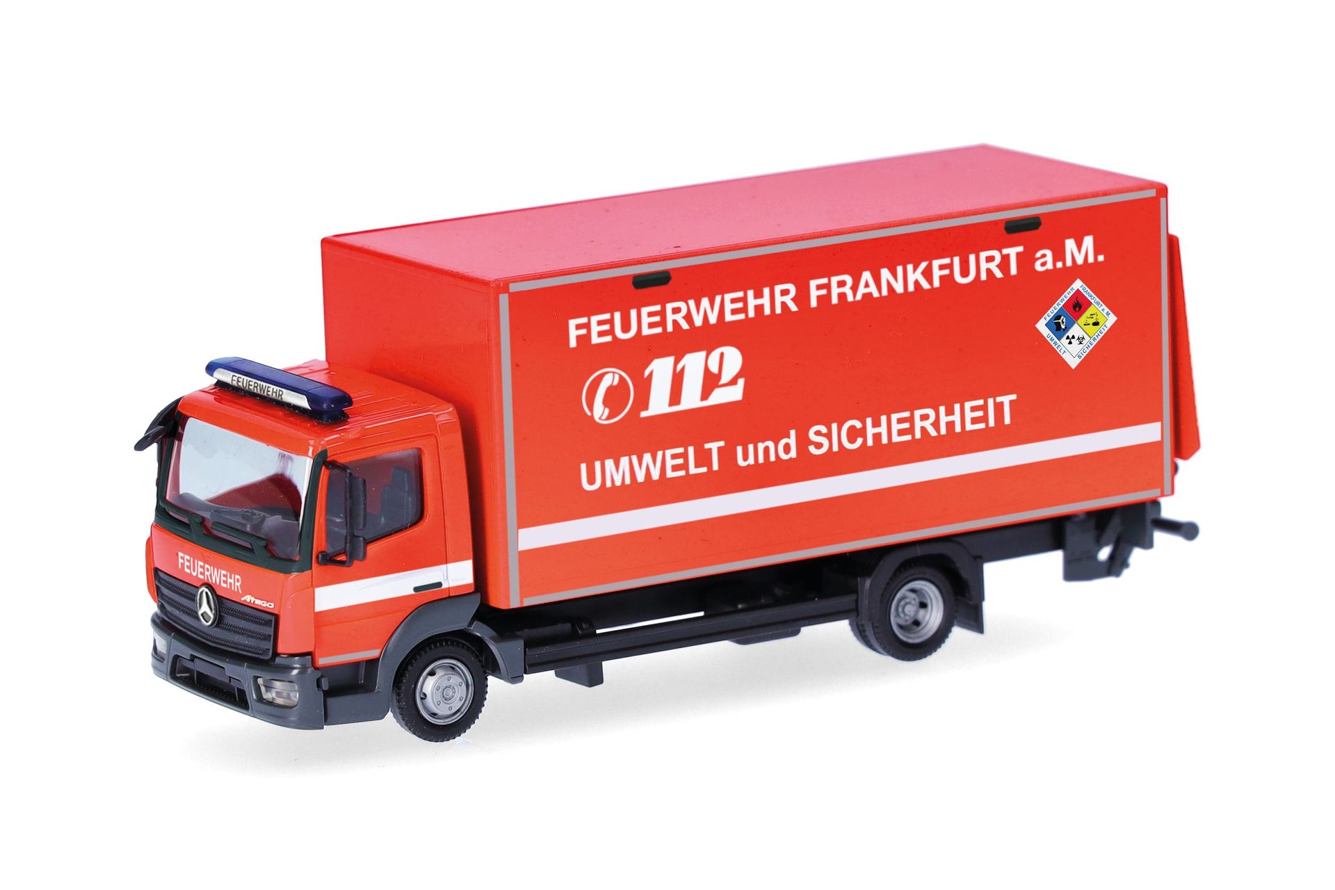 Herpa 099226 - Mercedes-Benz Atego 13 Koffer Ladebordwand Feuerwehr Frankfurt H0 1:87