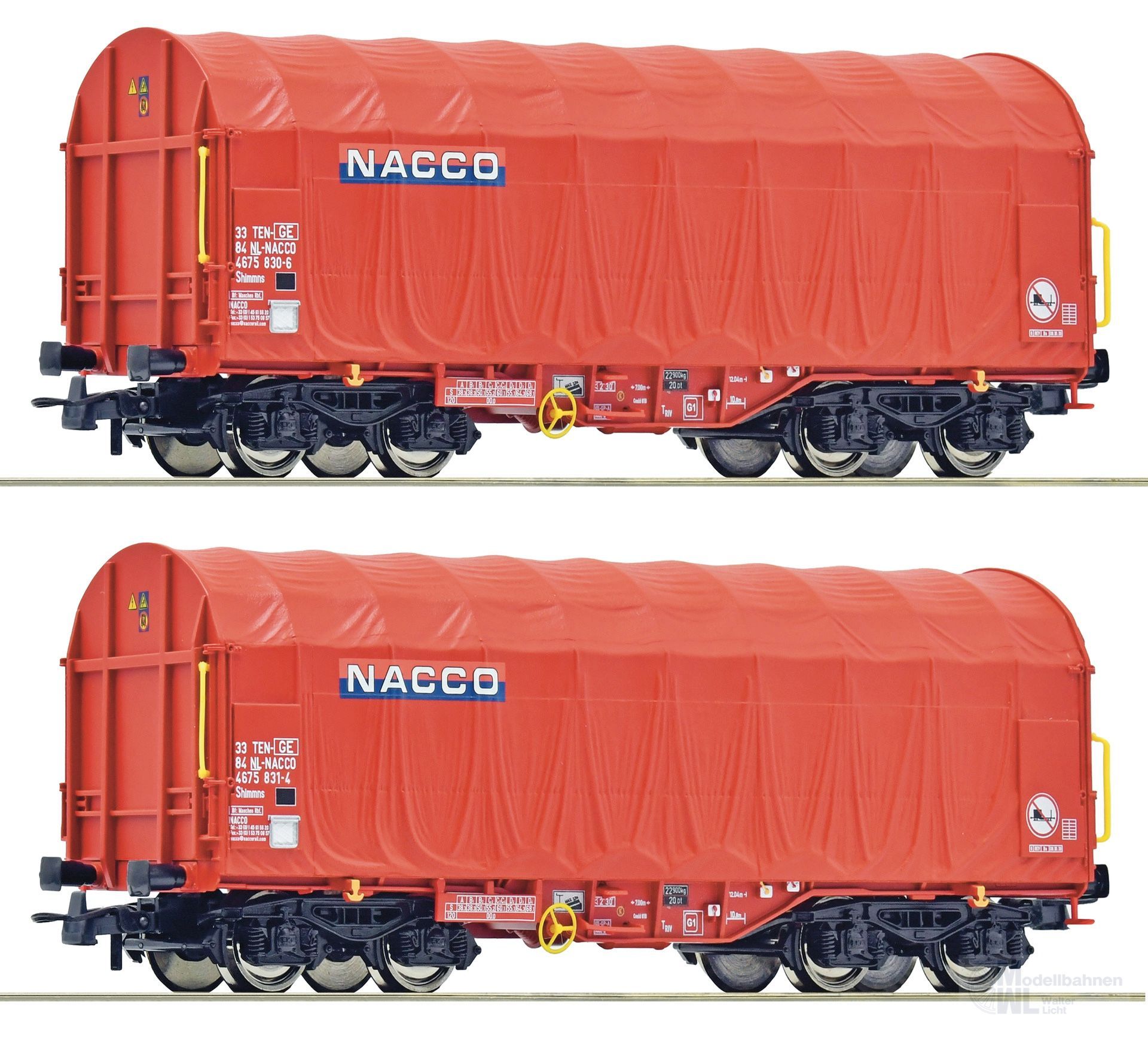Roco 6600226 - Schiebeplanenwagen Set NACCO Ep.IV 2.tlg. H0/GL