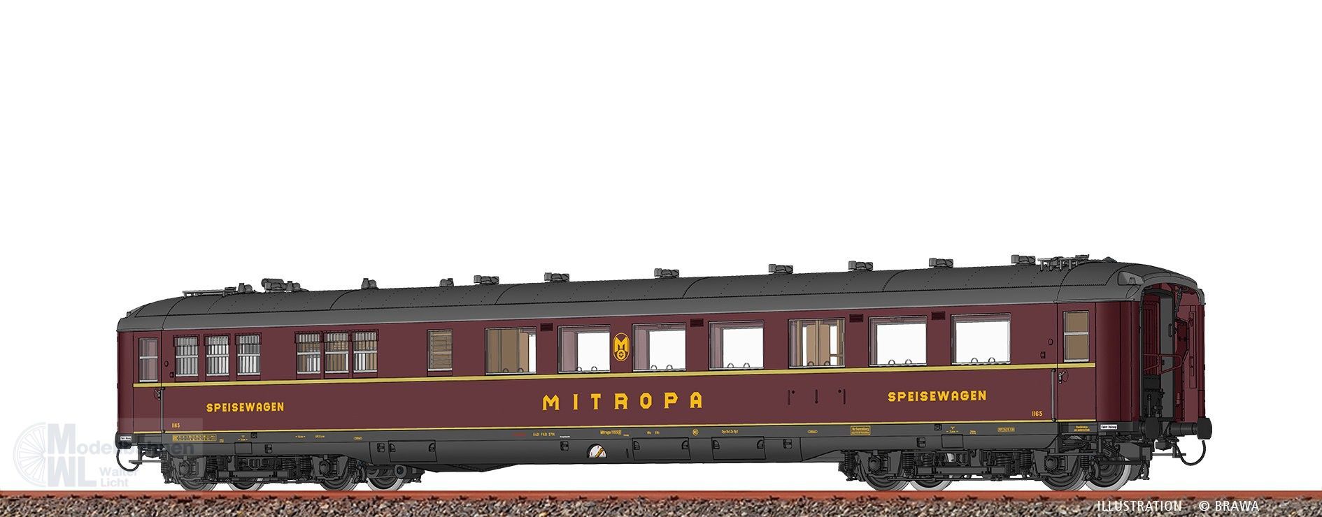 Brawa 51074 - Speisewagen Mitropa Ep.III WR4ü-39 H0/GL DIGITAL EXTRA Brawa 51074 - Speisewagen Mitropa Ep.III WR4ü-39 H0/GL DIGITAL EXTRA