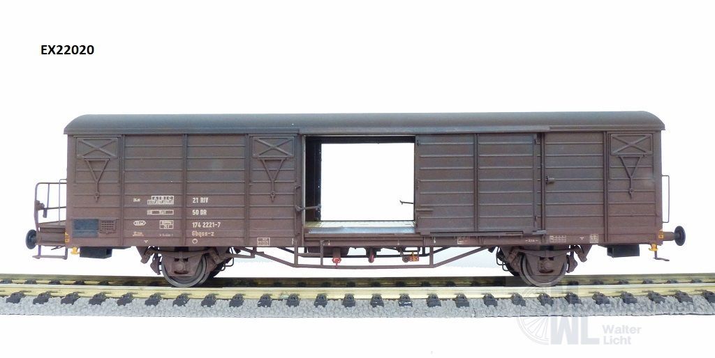 Exact Train 22020 - Güterwagen gedeckt DR Ep.IV Gbqss-z Expresswagen gealtert H0/GL Exact Train 22020 - Güterwagen gedeckt DR Ep.IV Gbqss-z Expresswagen gealtert H0/GL
