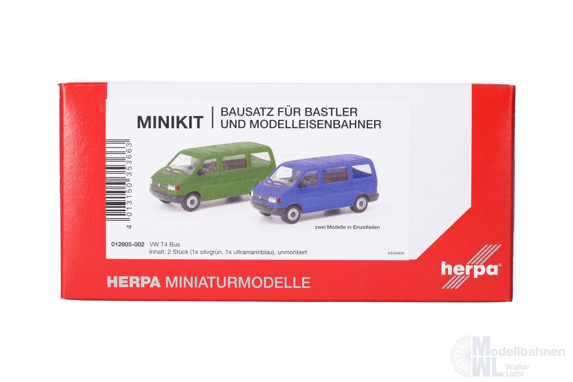 Herpa 012805-002 - MiniKit 2x VW T4 Bus olivgrün / ultramarinblauH0 1:87