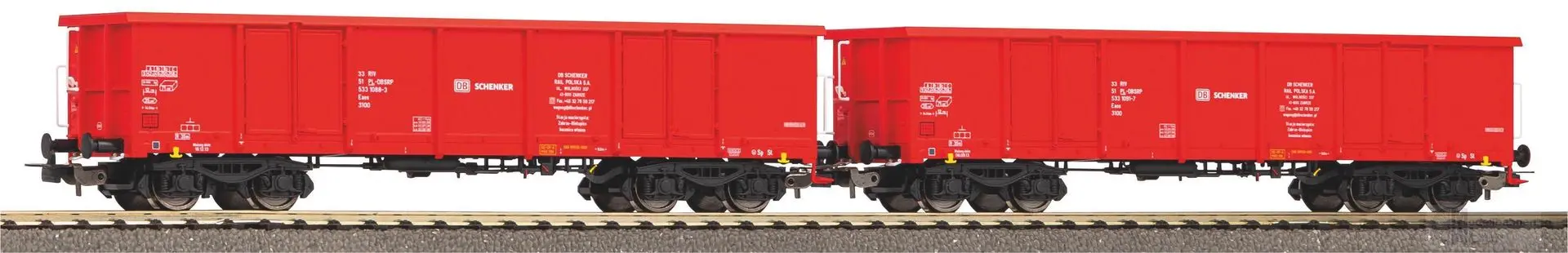 Piko 58280 - Güterwagen Set DB Schenker Rail Polska Ep.VI 2.tlg. Eaos H0/GL