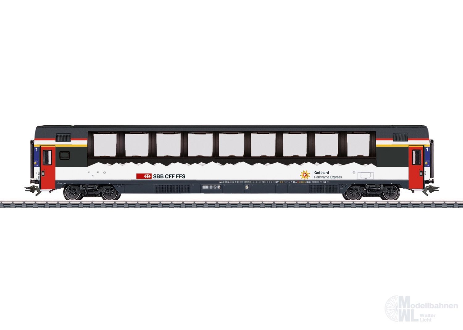 Märklin 43653 - EuroCity Panoramawagen SBB Ep.VI H0/WS