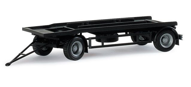 Herpa 076289 - Anhänger für Abrollbehälter, schwarz H0 1:87