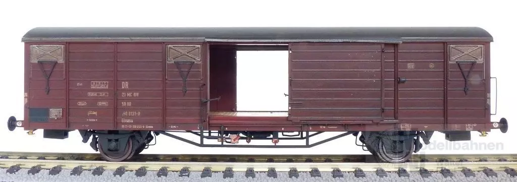 Exact Train 22065 - Güterwagen gedeckt DR Ep.IV Glmms 7 Sicken gealtert H0/GL