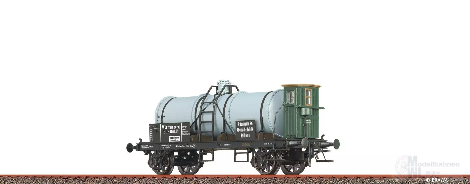 Brawa 50782 - Kesselwagen K.W.St.E. Ep.I Württemberg 502 064 H0/GL