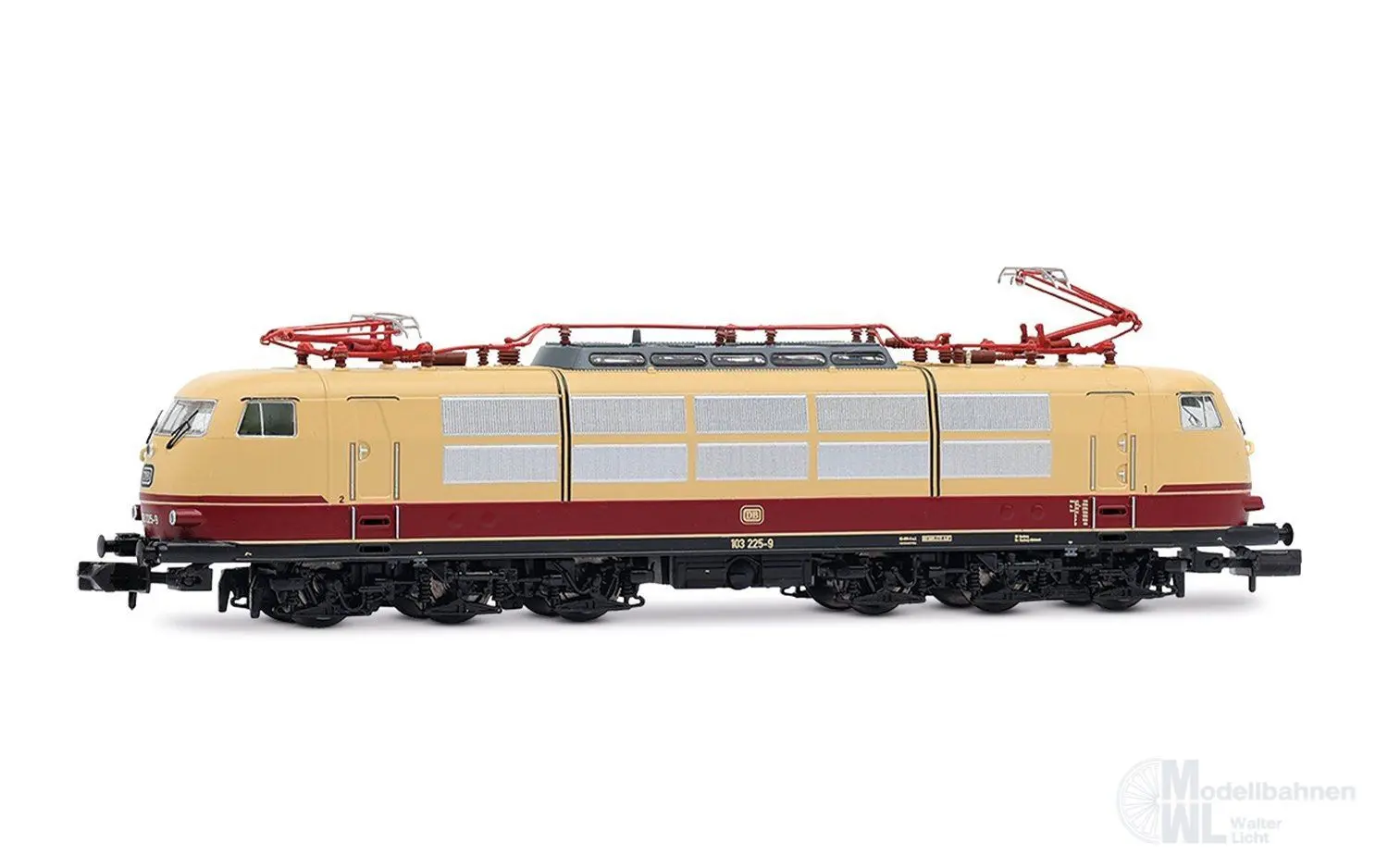 Arnold 2641S - E-Lok BR 103 DB Ep.IV langer Lokksten schwarzer Rahmen N 1:160 Sound