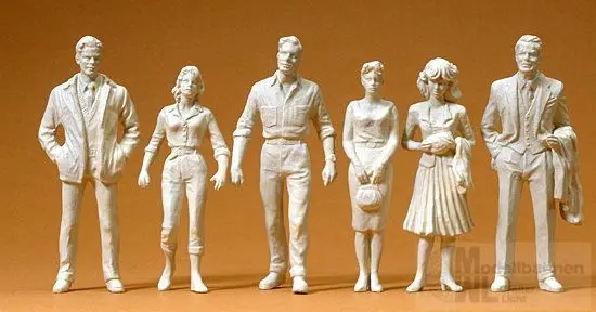 Preiser 45178 - Passanten 6 unbemalte Figuren Spur G