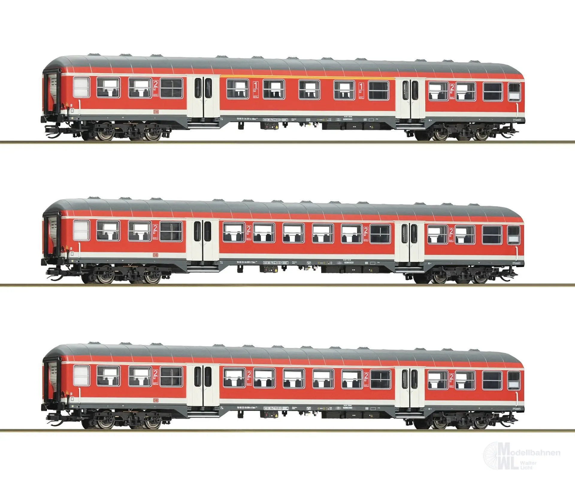 Roco 6280021 - Nahverkehrswagen Set DB Ep.VI Ep.V 3.tlg. TT 1:120