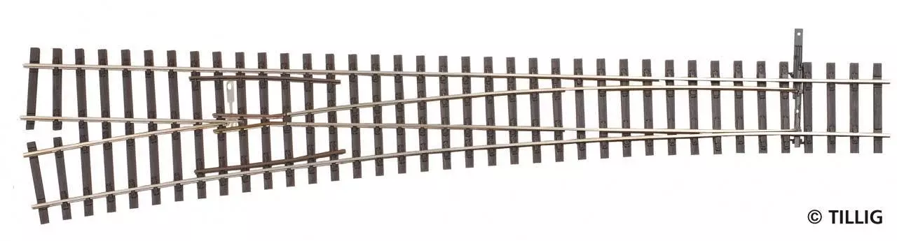 Tillig 85354 - Weiche links Herzstückwinkel 9° Länge 284 mm H0/GL