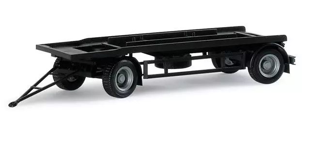Herpa 076289 - Anhänger für Abrollbehälter, schwarz H0 1:87