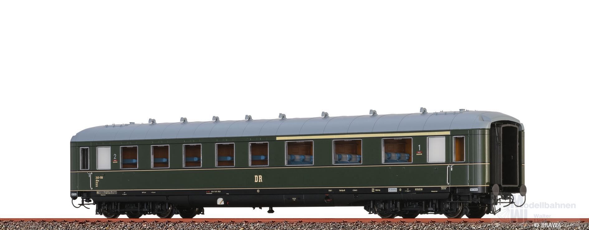 Brawa 51064 - Schürzenwagen DR Ep.III AB4üe 243-106 H0/GL BASIC