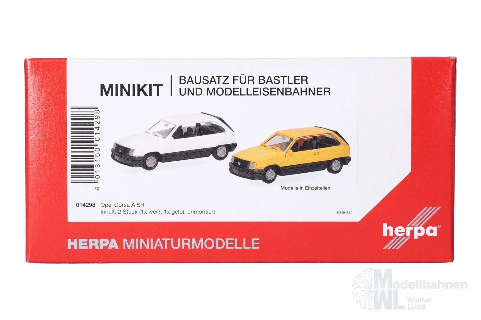 Herpa 014298 - MiKi Opel Corsa A SR gelb/weiß 2 Stück H0 1:87