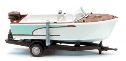 Wiking 009504 - Motorboot auf Anhänger H0 1:87
