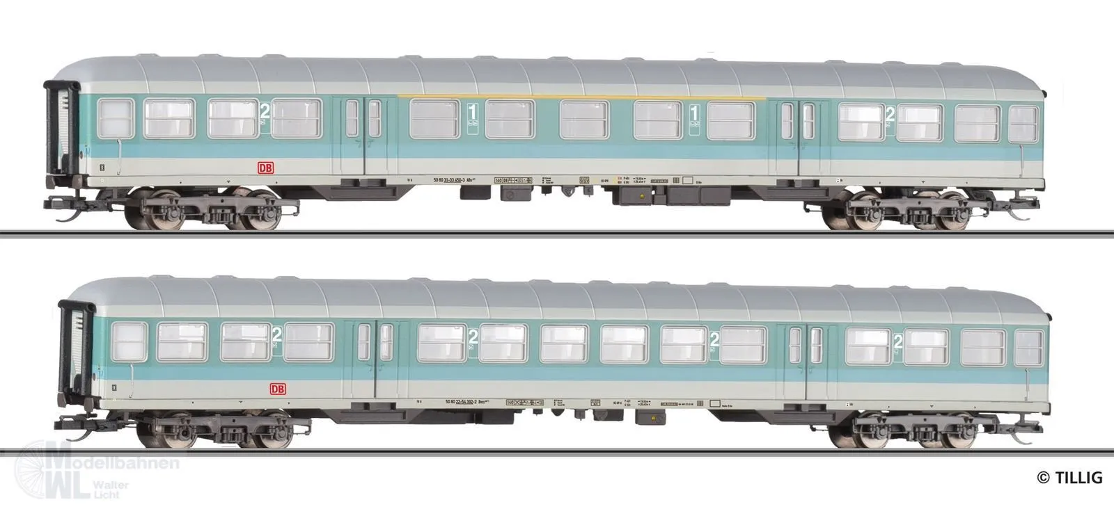 Tillig 01126 - Personenwagen-Set DB AG Ep.V ABn 703 / Bn 719 2.tlg. TT 1:120