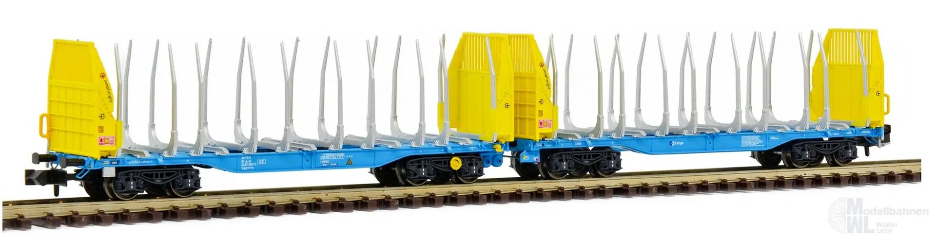 Sudexpress N657009 - Holztransportwagen CD Cargo Ep.VI Sggmrrs 90 blau/gelb N 1:160