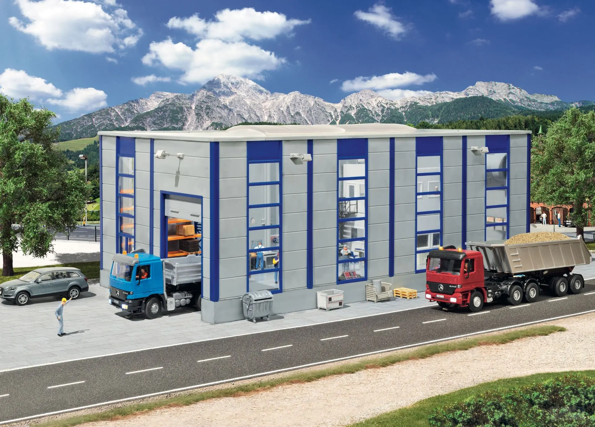 Kibri 39254 - LKW Reparaturhalle modern H0 1:87