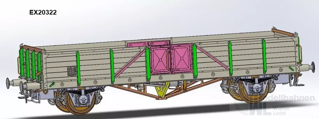 Exact Train 20322 - Güterwagen offen SNCF Ep.III Linz H0/GL