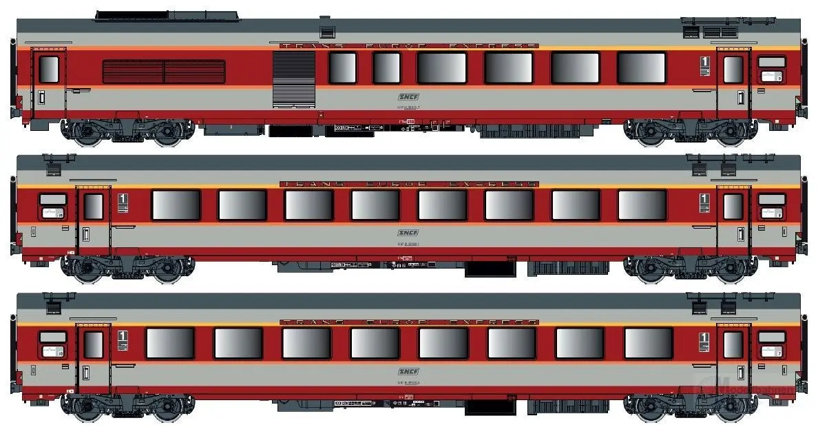 LS Models 40800AC - Personenwagen Set SNCF Ep.IV Jules Verne Set A 3.tlg. H0/WS