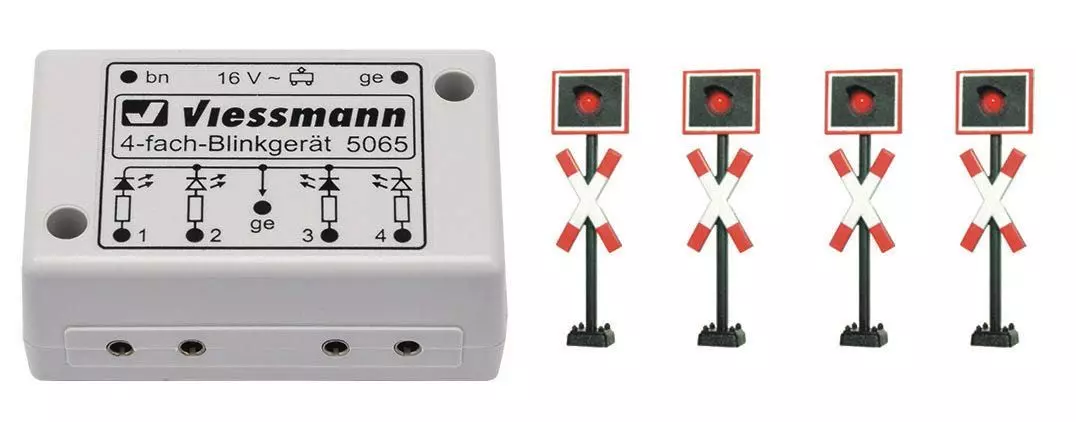Viessmann 5835 - Andreaskreuze 4 Stück mit Blinkelektronik H0 1:87