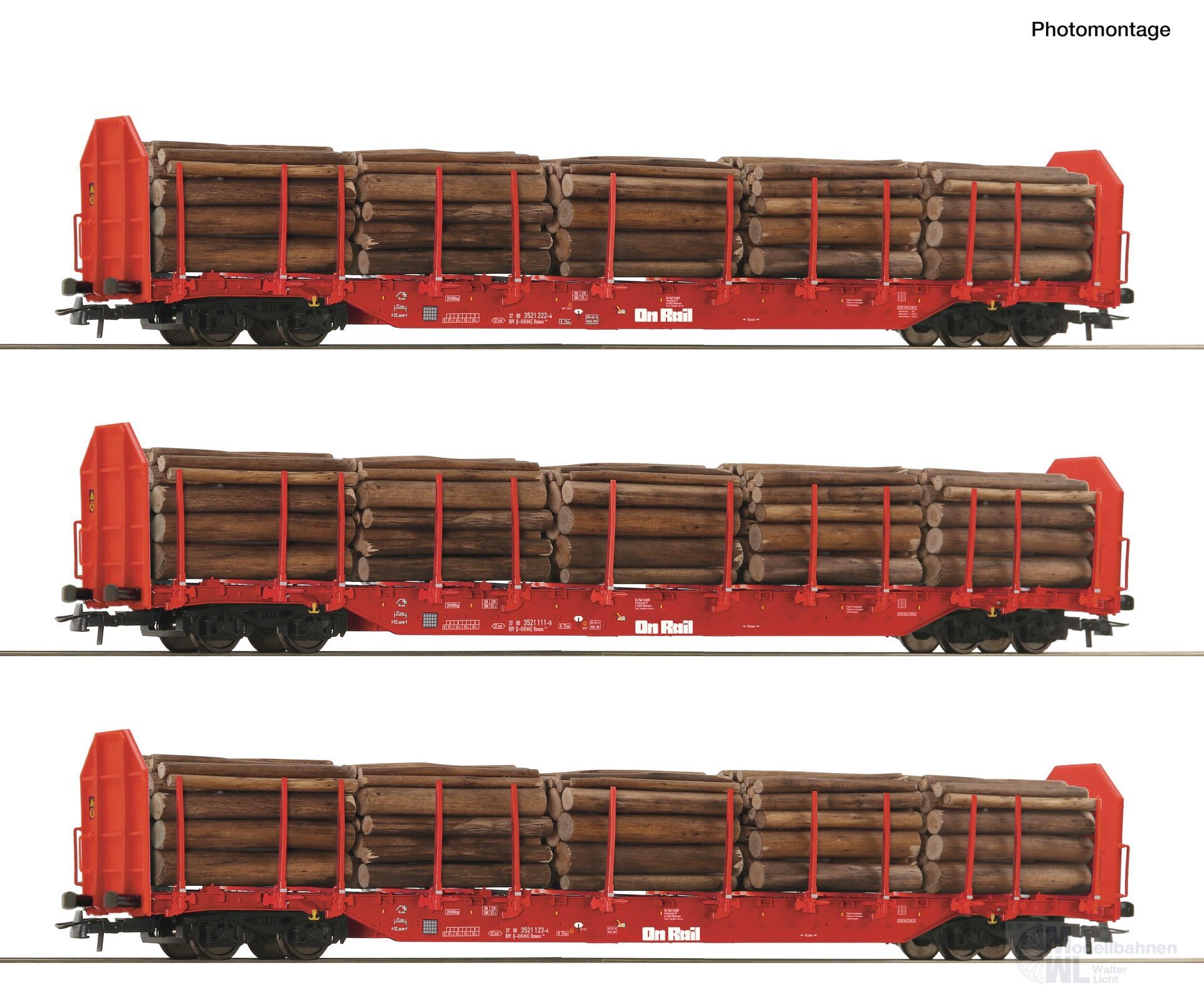 Roco 6600318 - Rungenwagen Set OnRail Ep.VI 3.tlg. H0/GL